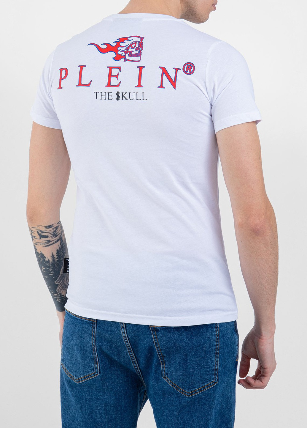 Белая белая футболка flame Philipp Plein