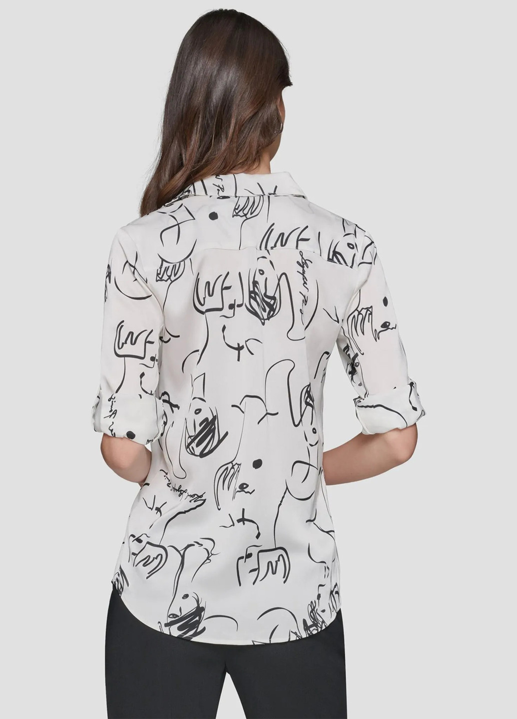 Белая кэжуал рубашка с абстрактным узором Karl Lagerfeld
