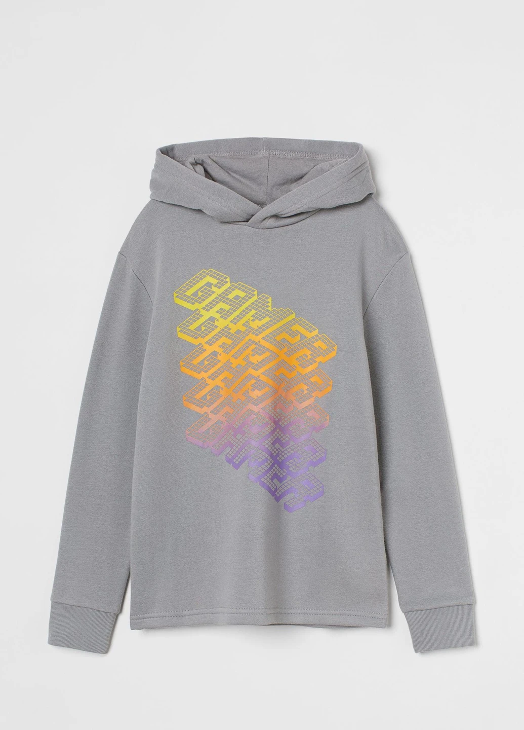Худі фліс,світло-сірий з принтом, H&M (255170776)