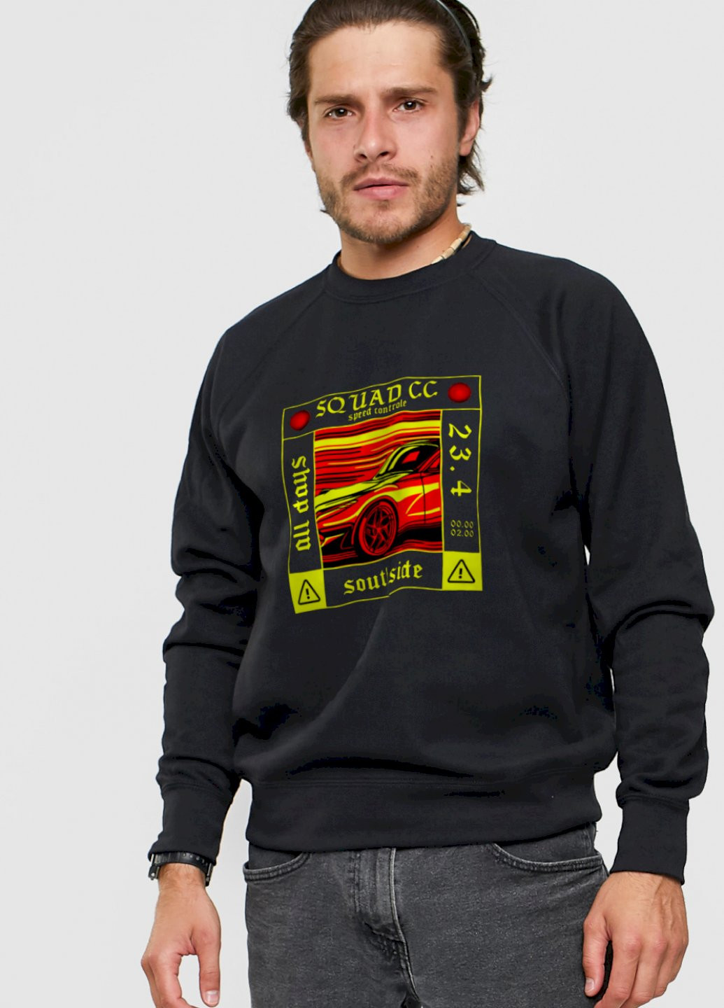 Черный свитшот мужской YAPPI рисунок (250563675)