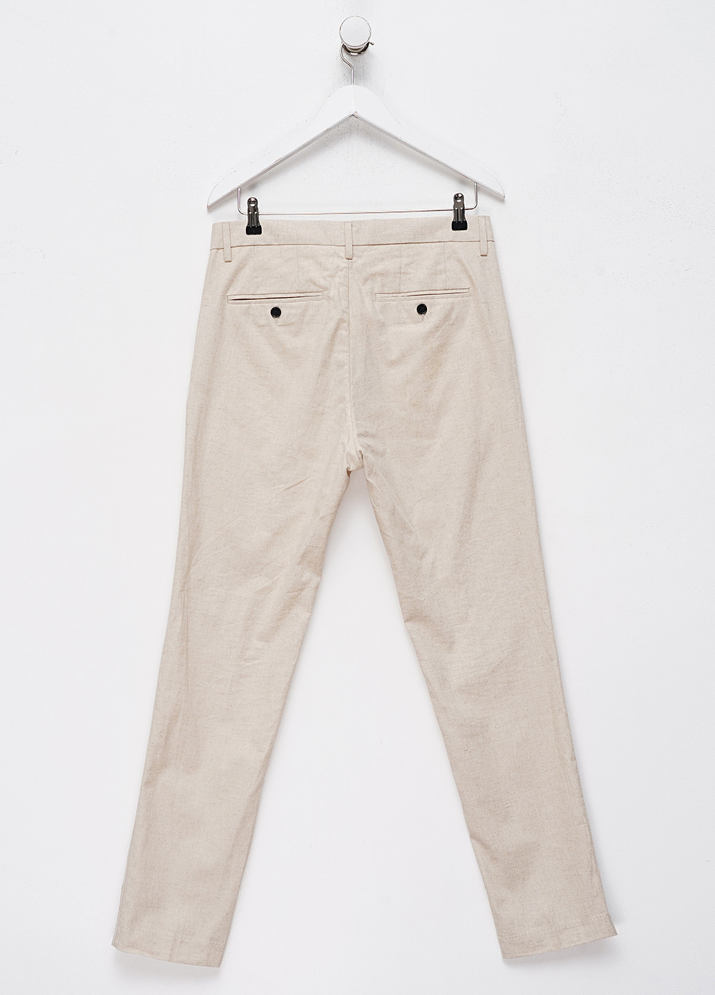 Кремовые кэжуал демисезонные зауженные брюки H&M