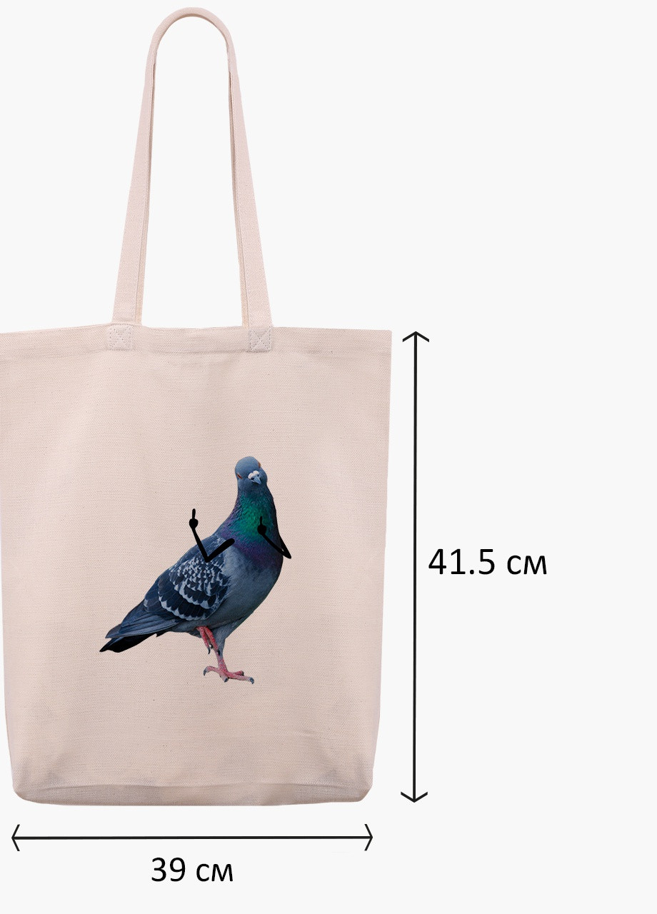 Еко сумка шоппер біла птахи SWAG (9227-1536-WTD) Еко сумка шоппер біла 41*39*8 см MobiPrint (215943776)
