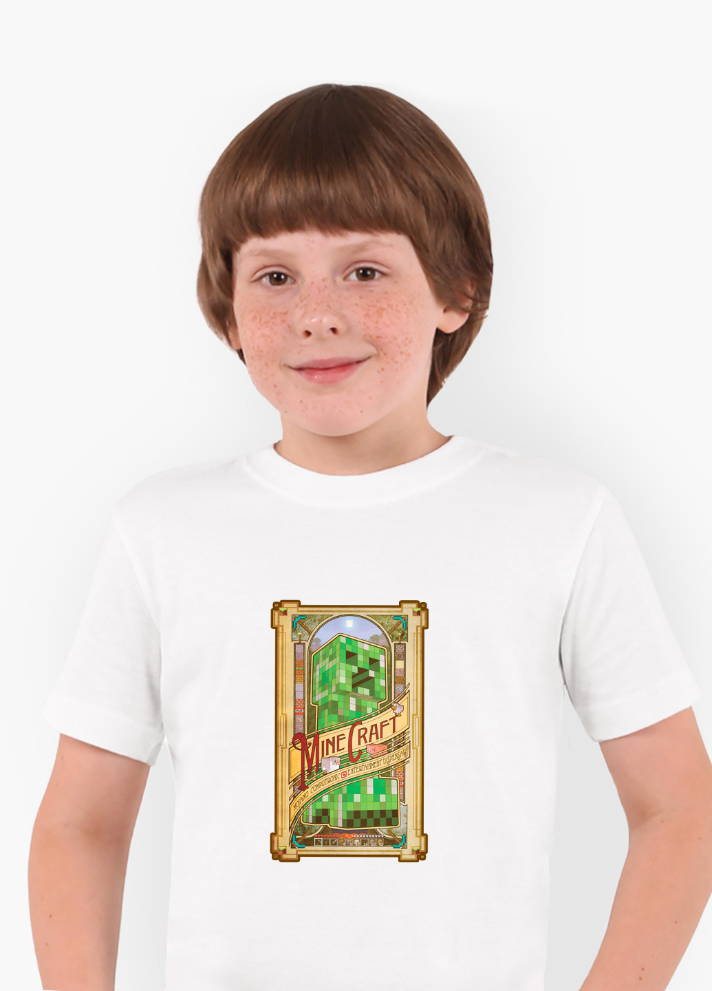 Белая демисезонная футболка детская minecraft (майнкрафт) белый (9224-1178) 164 см MobiPrint