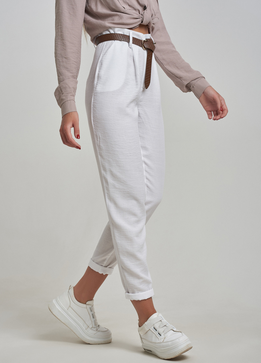 Белые кэжуал летние брюки ST-Seventeen