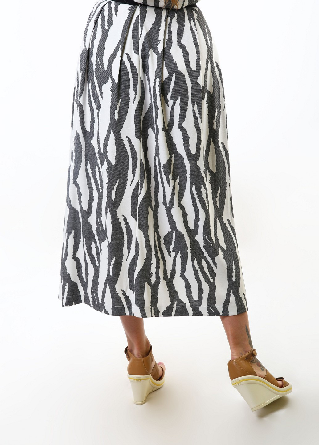 Черно-белая кэжуал зебра юбка InDresser
