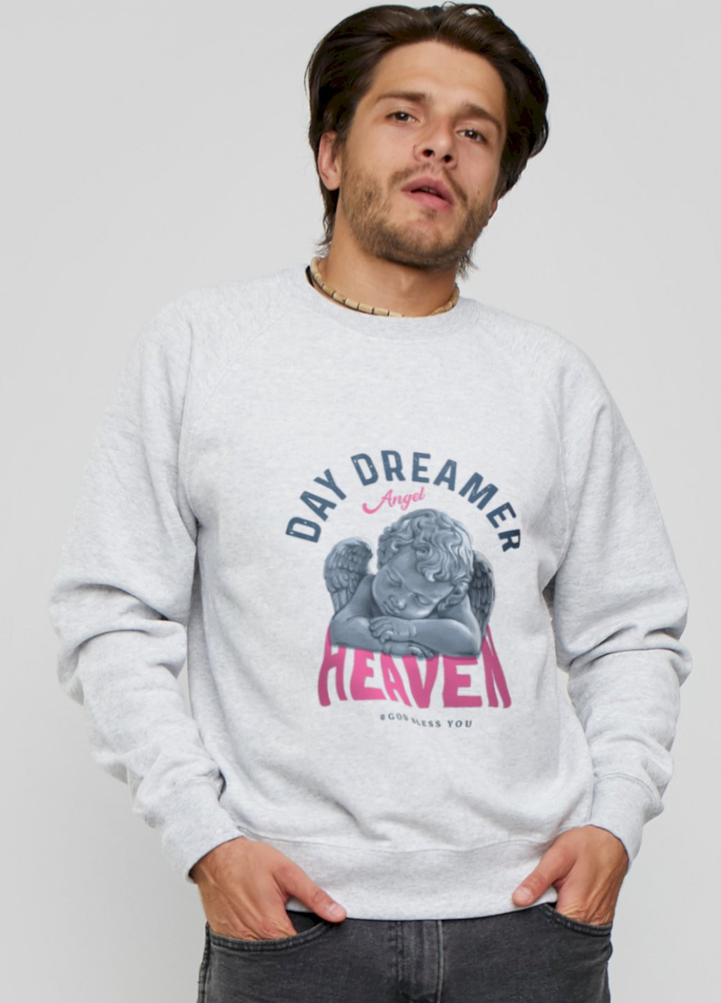 Серый свитшот мужской YAPPI рисунок (250563925)