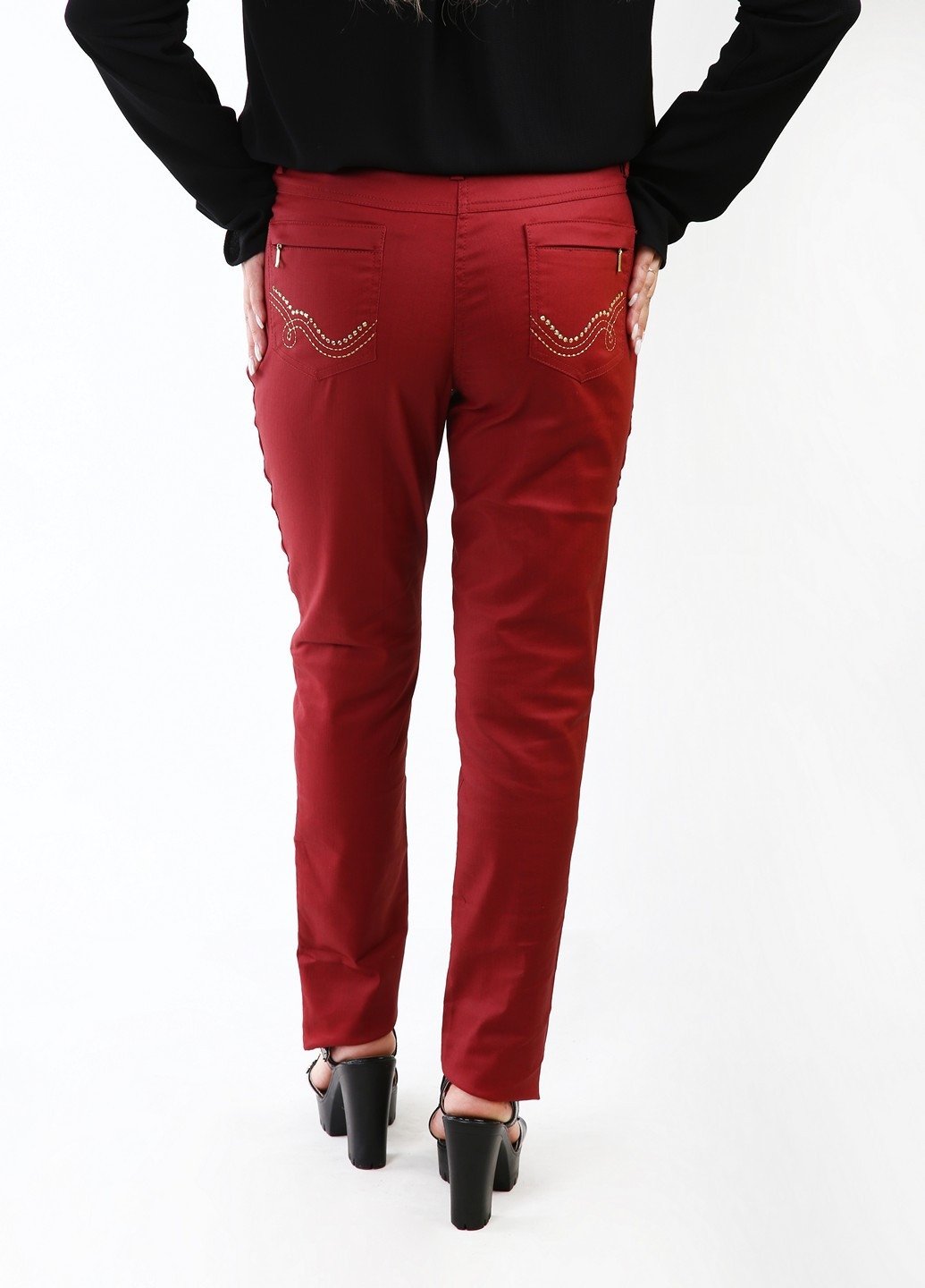 Бордовые кэжуал демисезонные брюки 3SUISSES