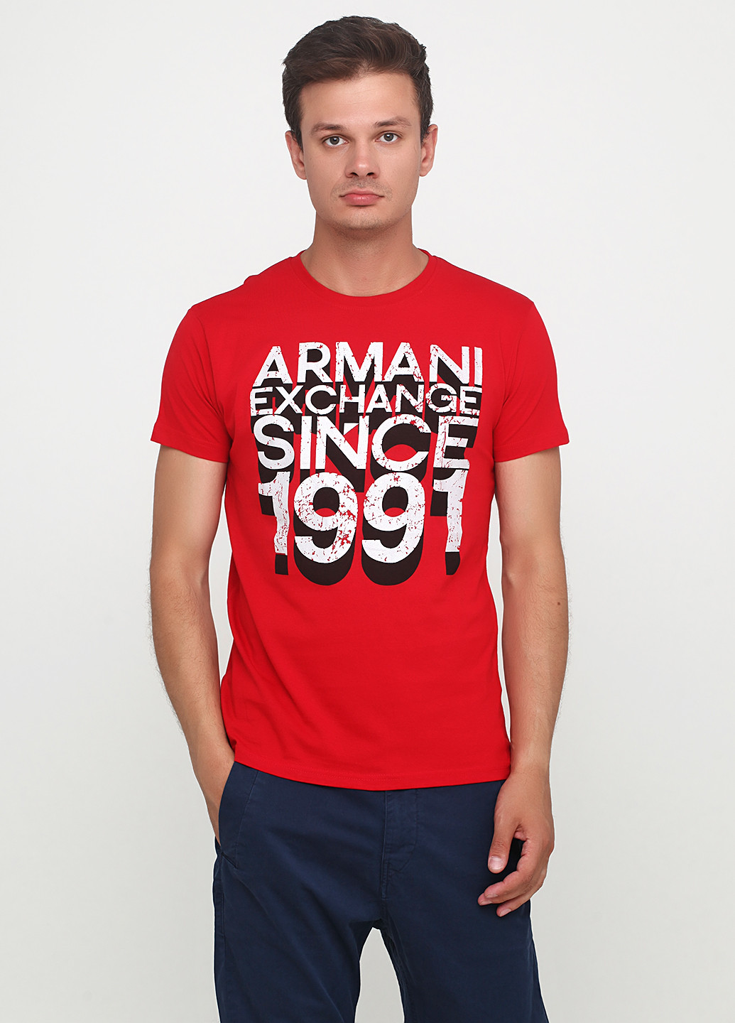 Красная футболка Armani Exchange