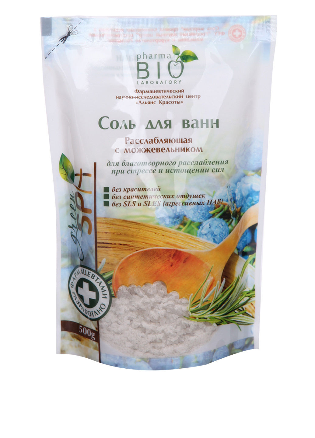 Соль для ванны расслабляющая с можжевельником, 500 г Pharma Bio Laboratory (16761823)