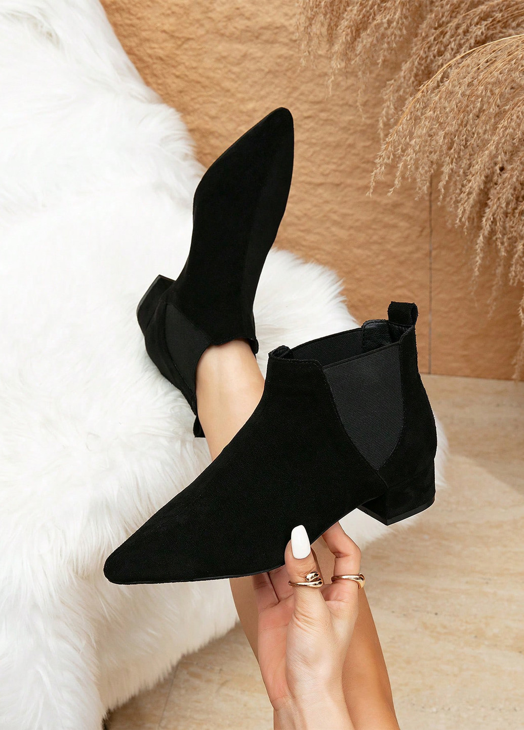 Осенние ботильоны челси SHEIN без декора из искусственной замши