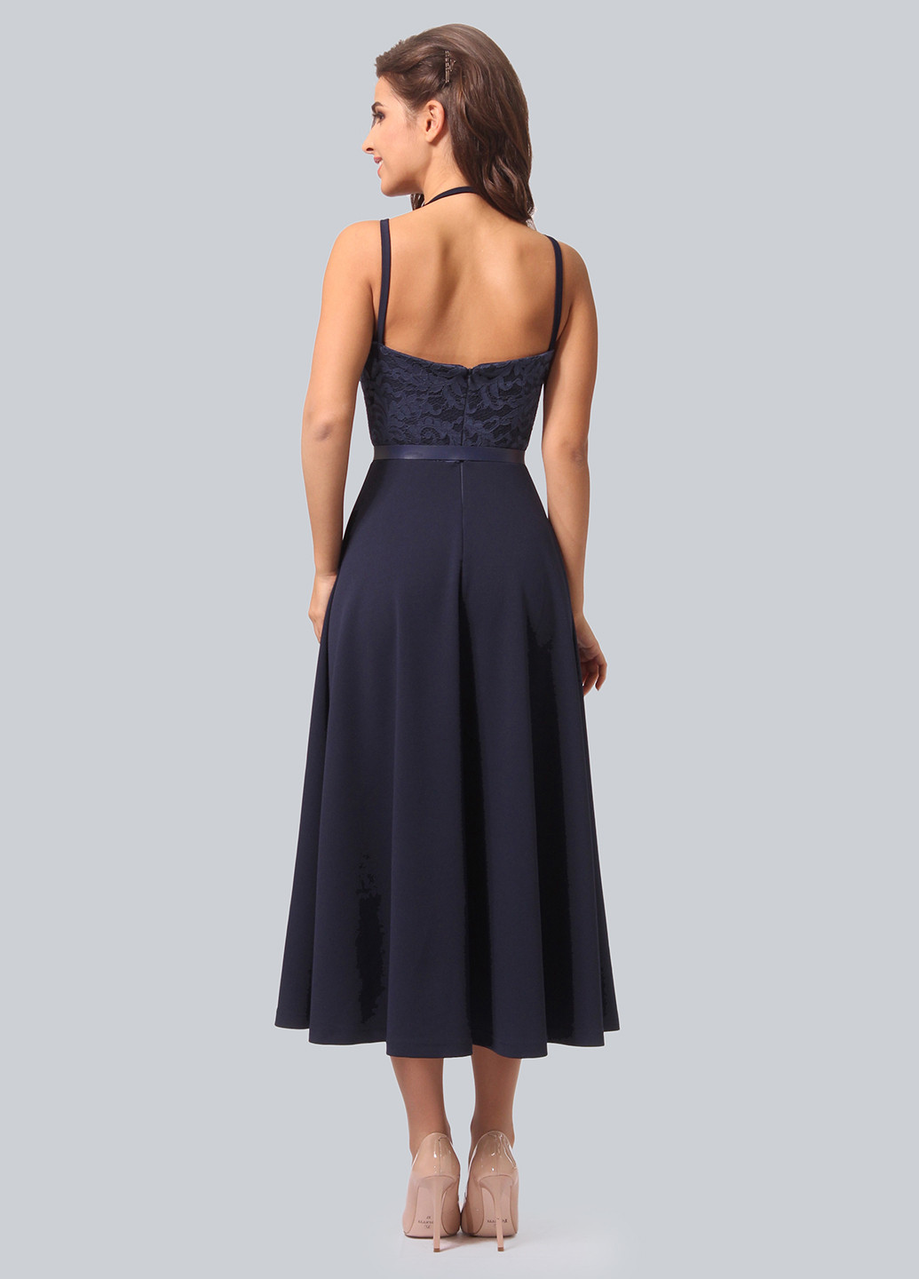 Темно-синя коктейльна сукня, сукня кльош Agata Webers