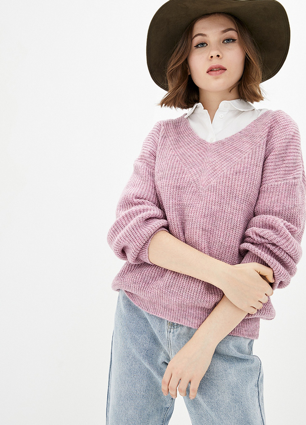 Рожевий демісезонний светр пуловер Sewel
