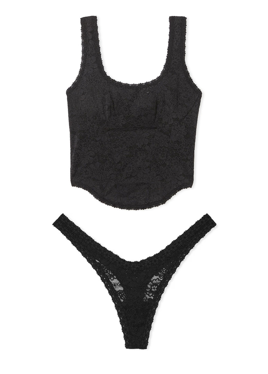 Черный демисезонный комплект (топ, трусики) Victoria's Secret