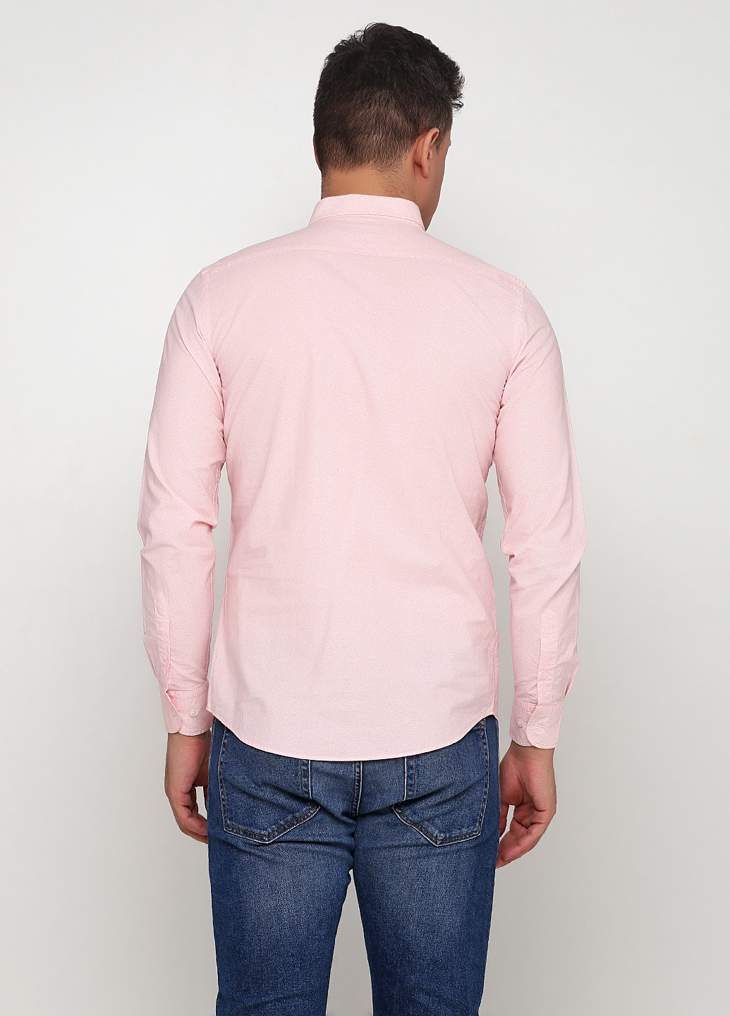 Светло-розовая классическая рубашка в полоску Massimo Dutti с длинным рукавом