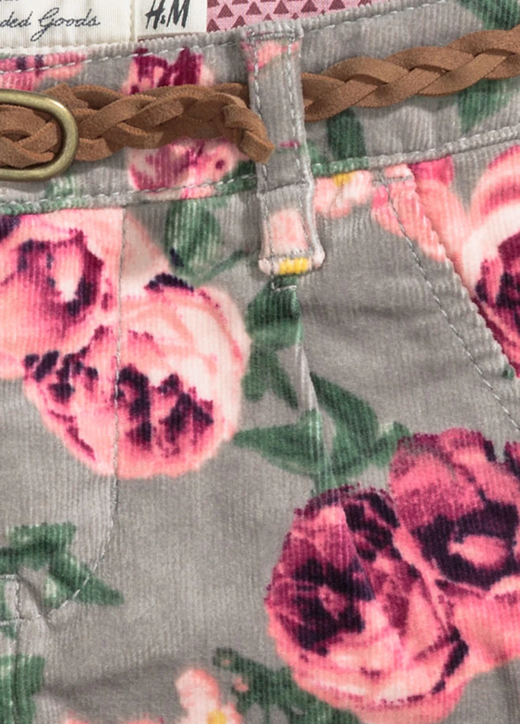 Серая кэжуал цветочной расцветки юбка H&M мини