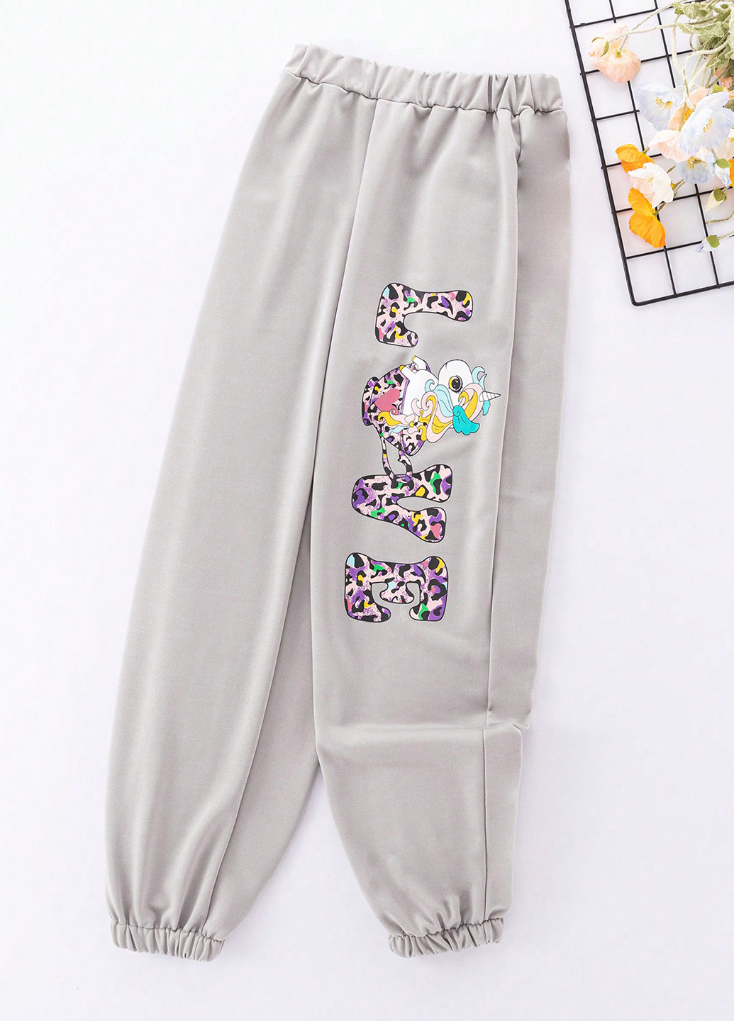 Серые кэжуал, спортивные демисезонные брюки джоггеры SHEIN