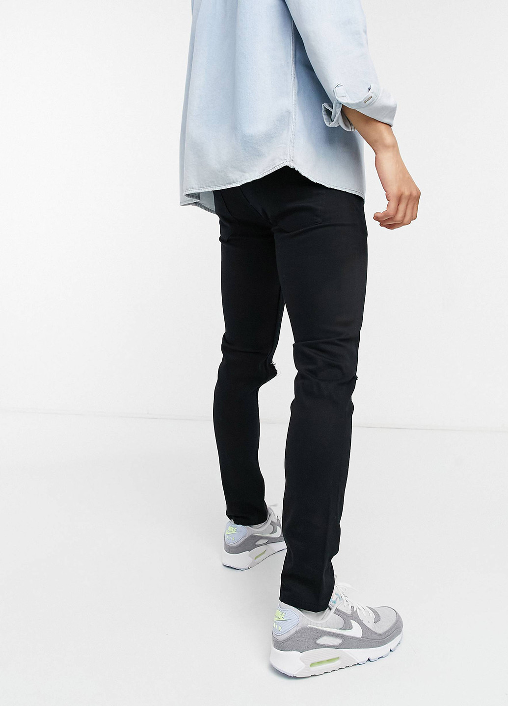 Черные демисезонные скинни джинсы Topman