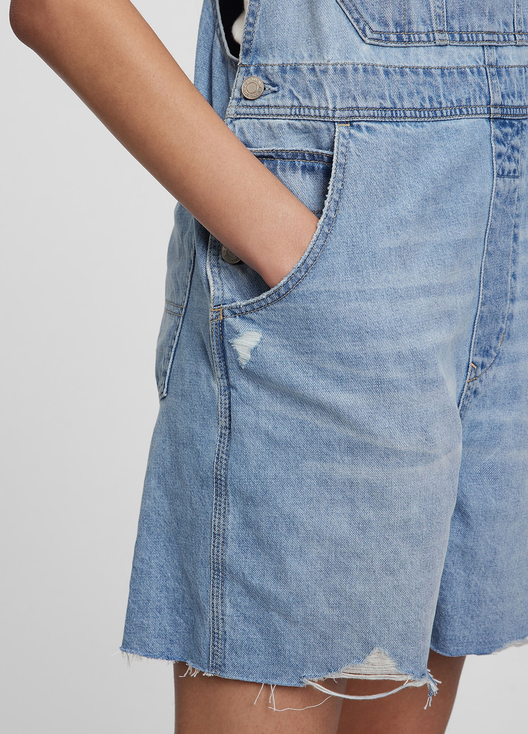 Комбінезон Gap комбінезон-шорти однотонний блакитний джинсовий бавовна