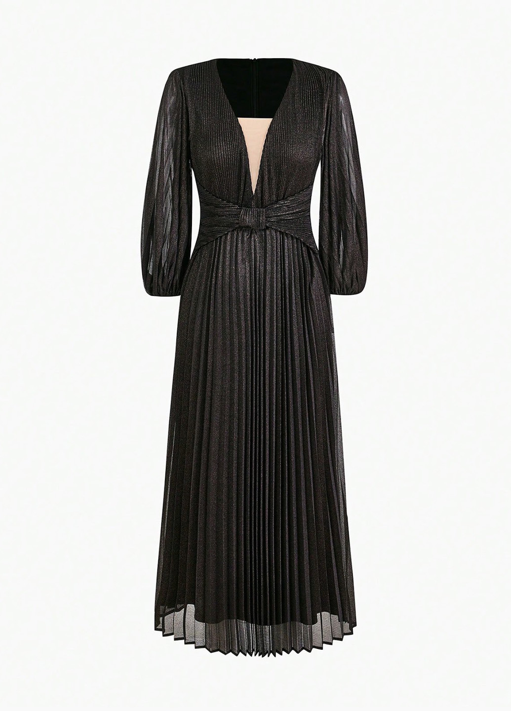Черное кэжуал, вечернее платье плиссированное SHEIN однотонное