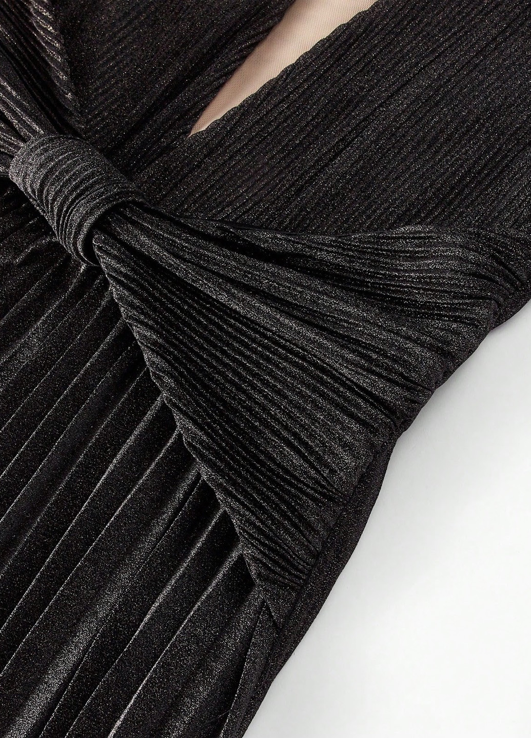 Черное кэжуал, вечернее платье плиссированное SHEIN однотонное