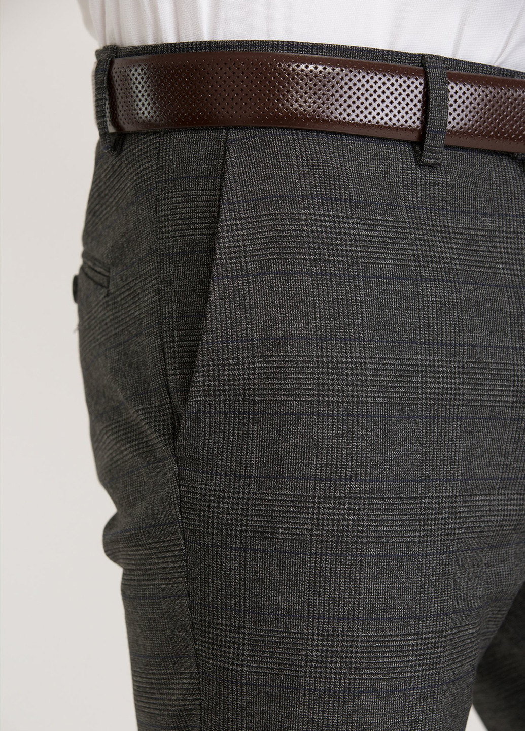 Серые классические демисезонные зауженные брюки Trend Collection
