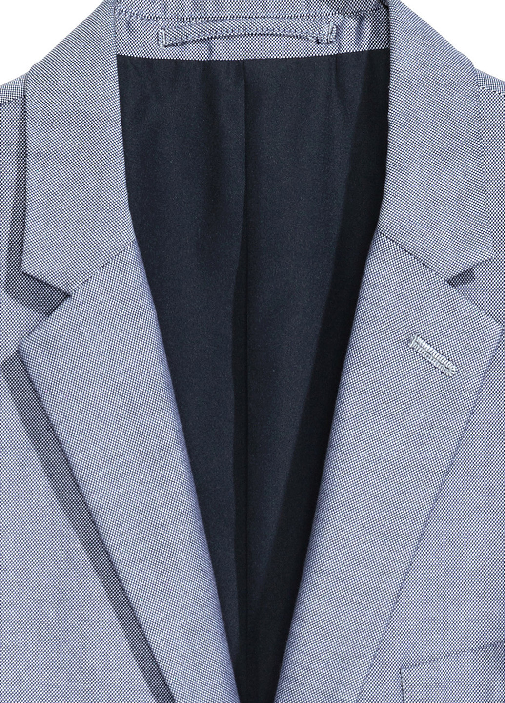Піджак H&M меланж сіро-голубий діловий бавовна