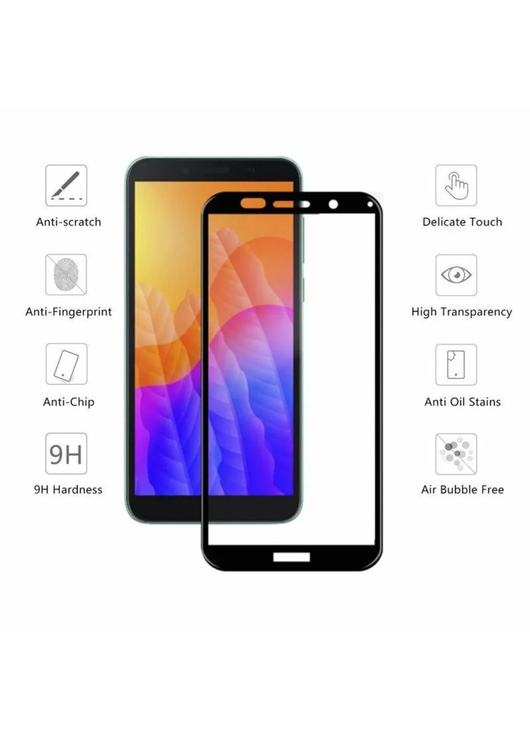 Скло захисне Huawei Y5p (Black) (121285) (121285) Drobak (249599664)
