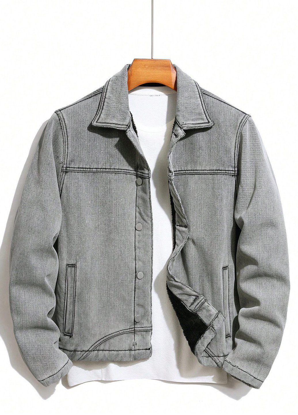 Светло-серая зимняя куртка SHEIN