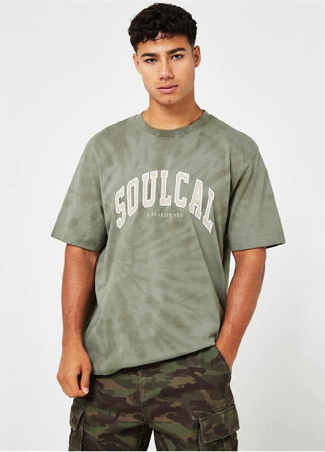 Хаки (оливковая) футболка Soulcal & Co
