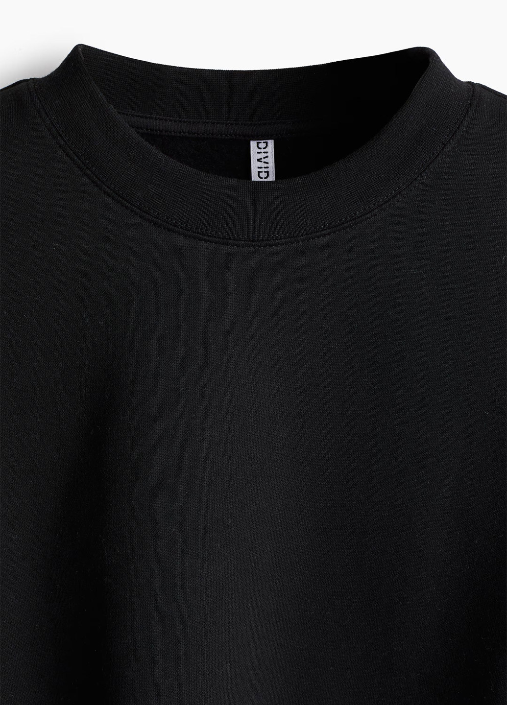 Черный свитшот H&M однотонный без декора (364525212)