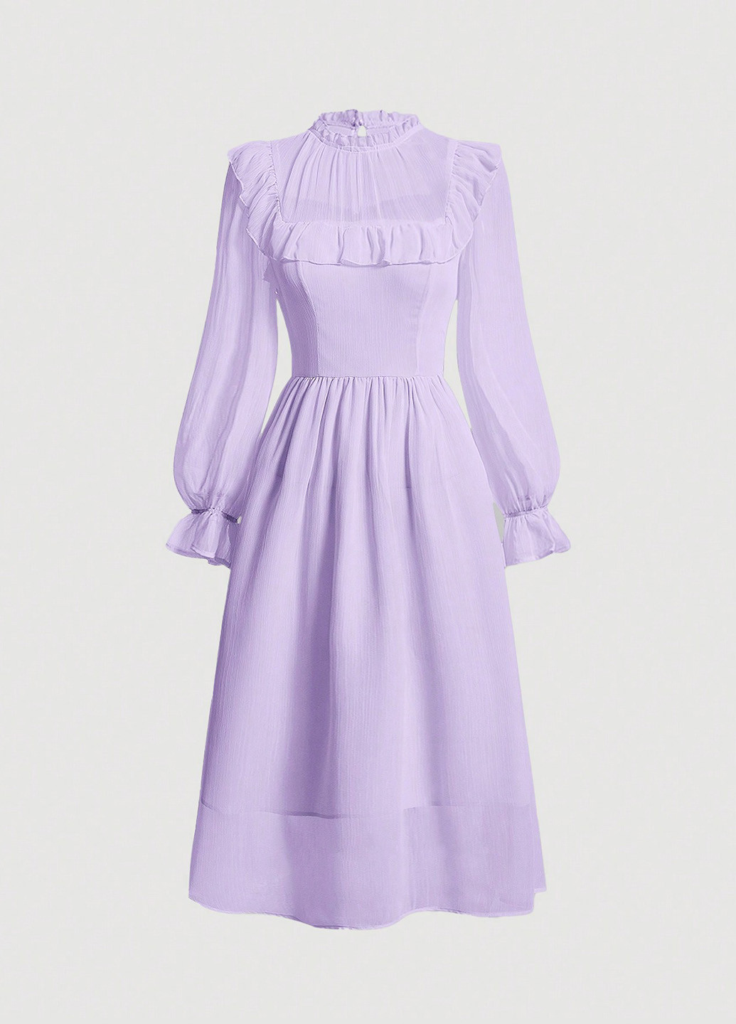 Лиловое кэжуал платье клеш SHEIN однотонное