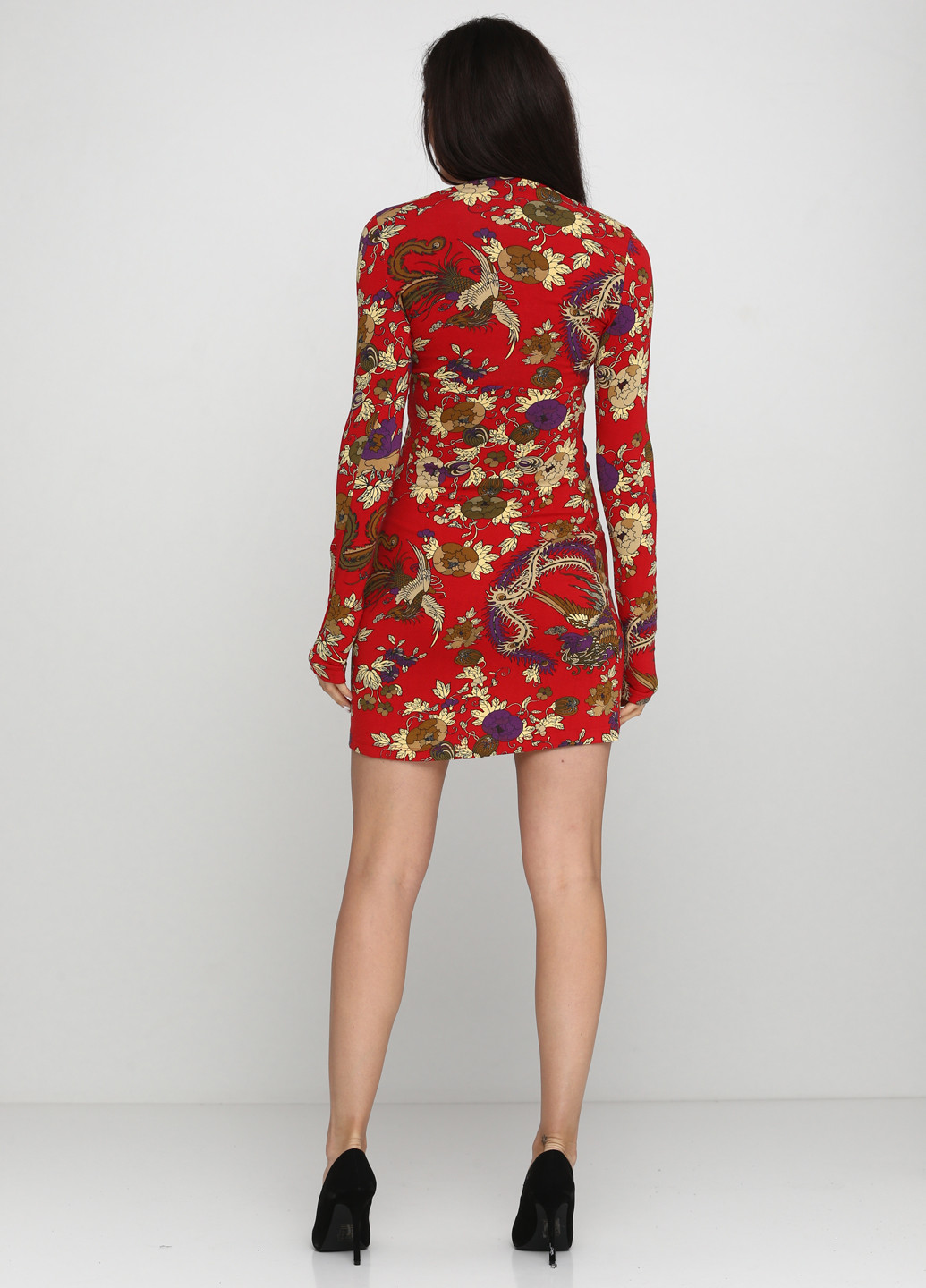 Красное кэжуал платье Adele Fado с цветочным принтом