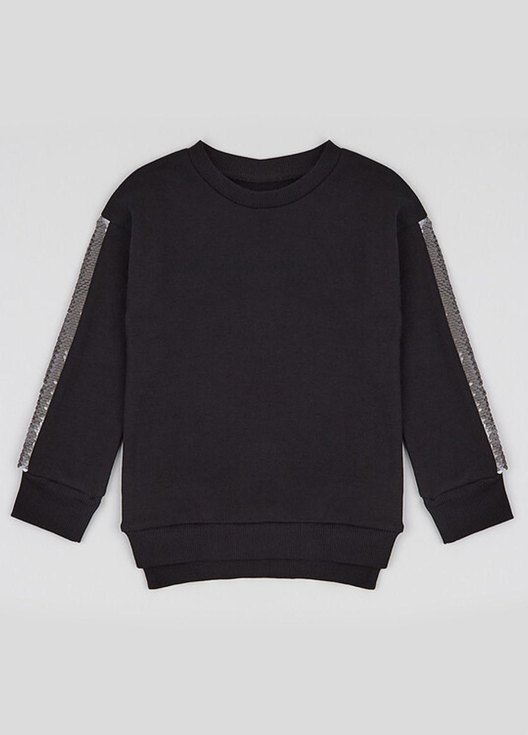 Ляля світшот однотонний чорний кежуал бавовна, інтерлок