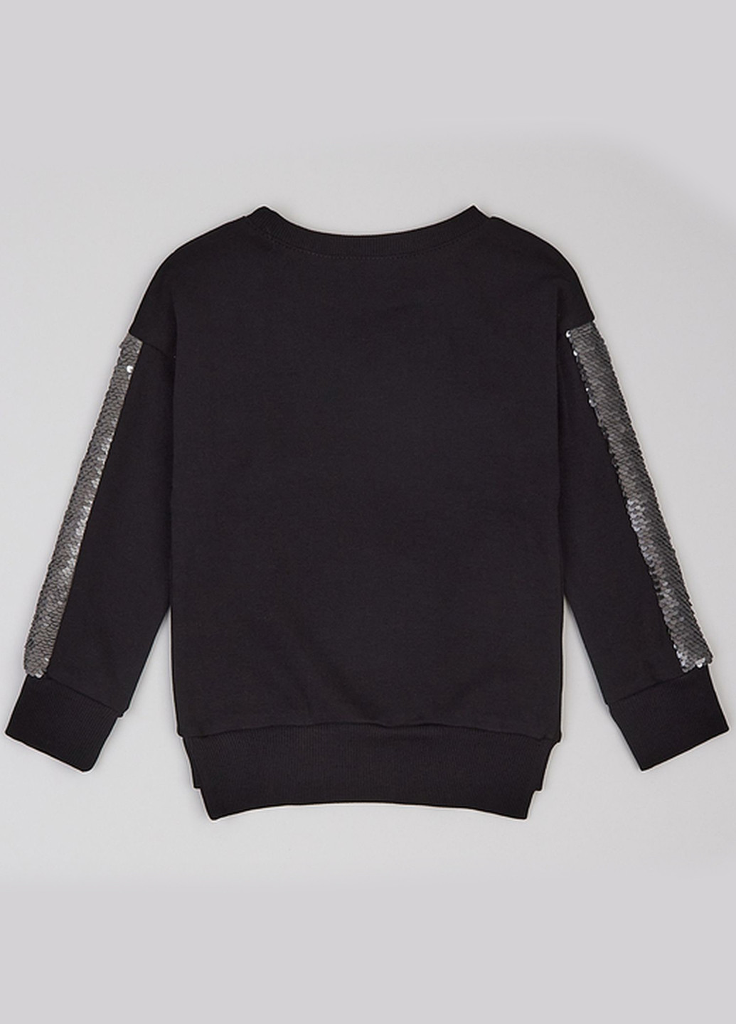 Ляля світшот однотонний чорний кежуал бавовна, інтерлок