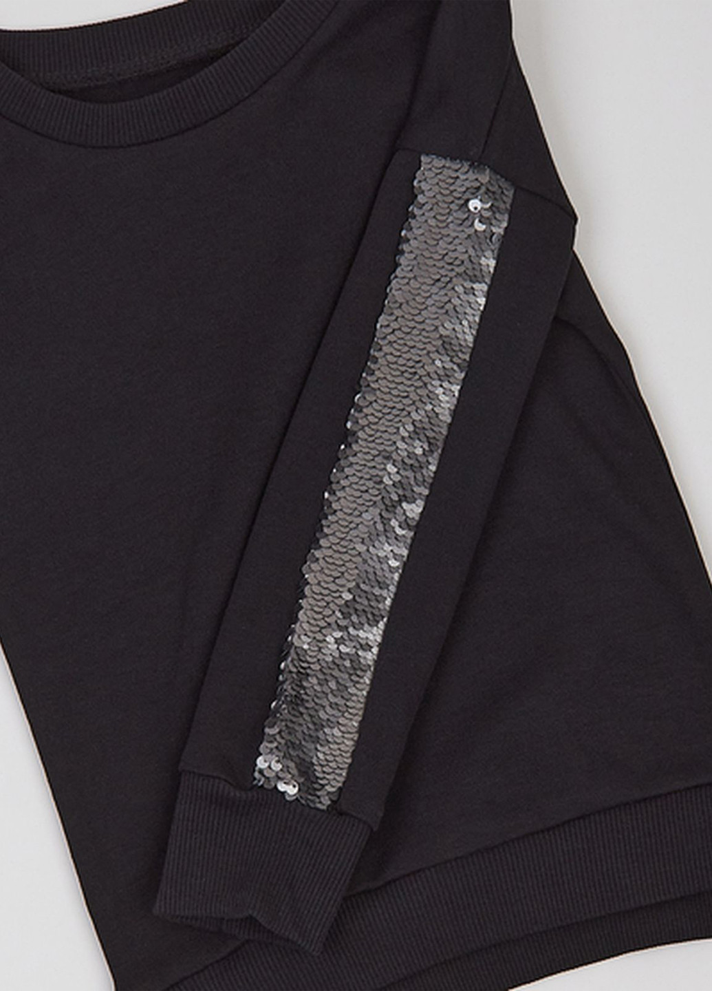 Ляля світшот однотонний чорний кежуал бавовна, інтерлок