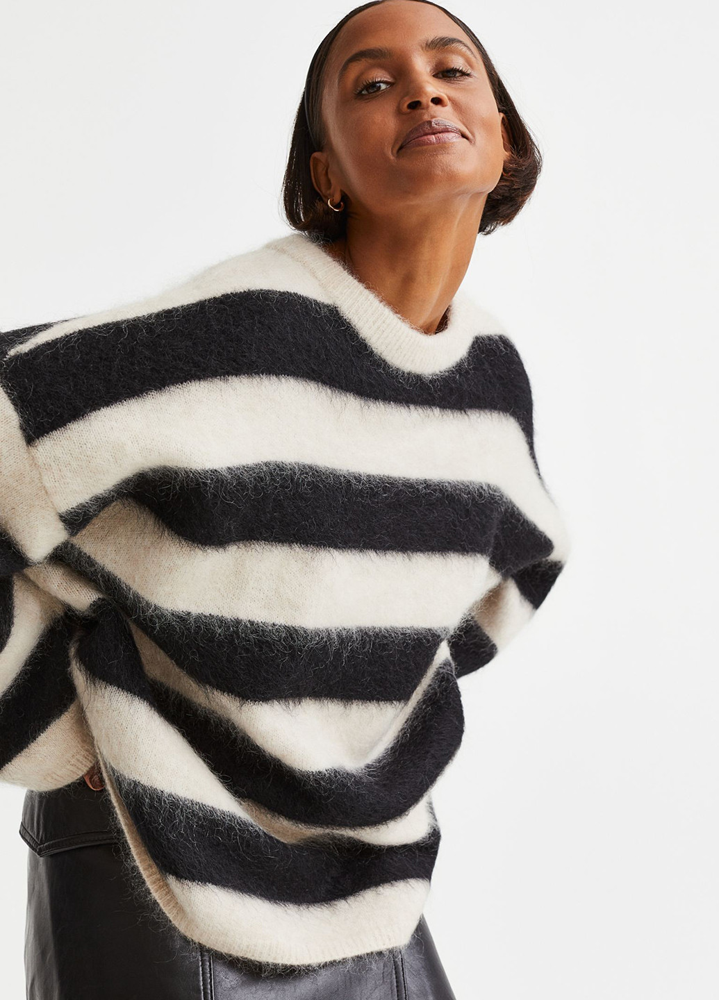 Комбинированный зимний свитер джемпер H&M