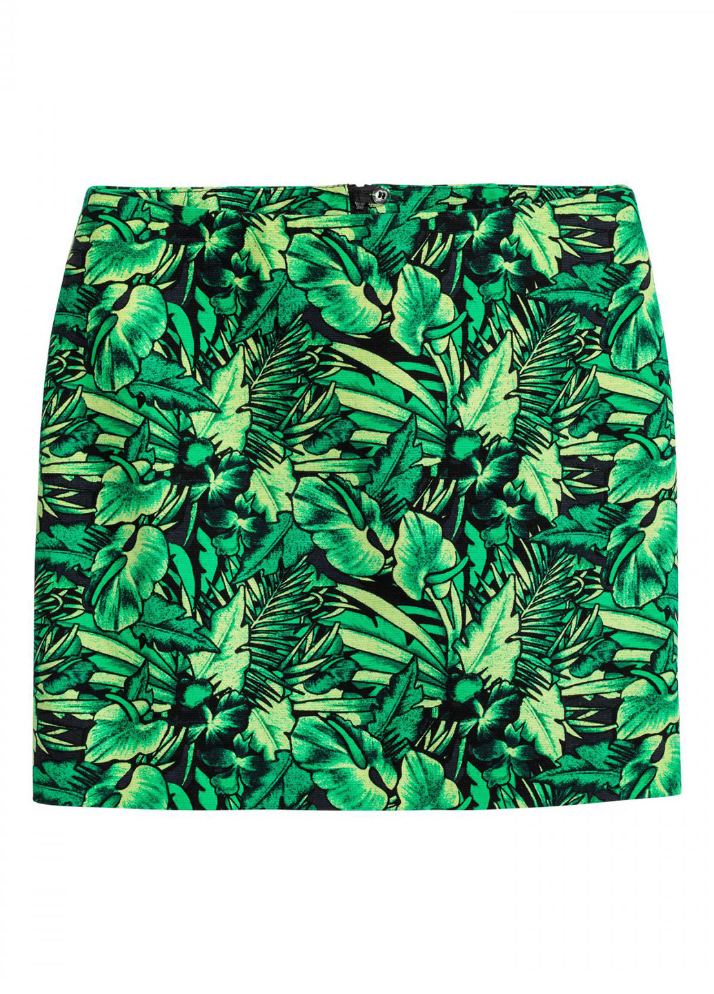 Зеленая кэжуал с абстрактным узором юбка H&M мини