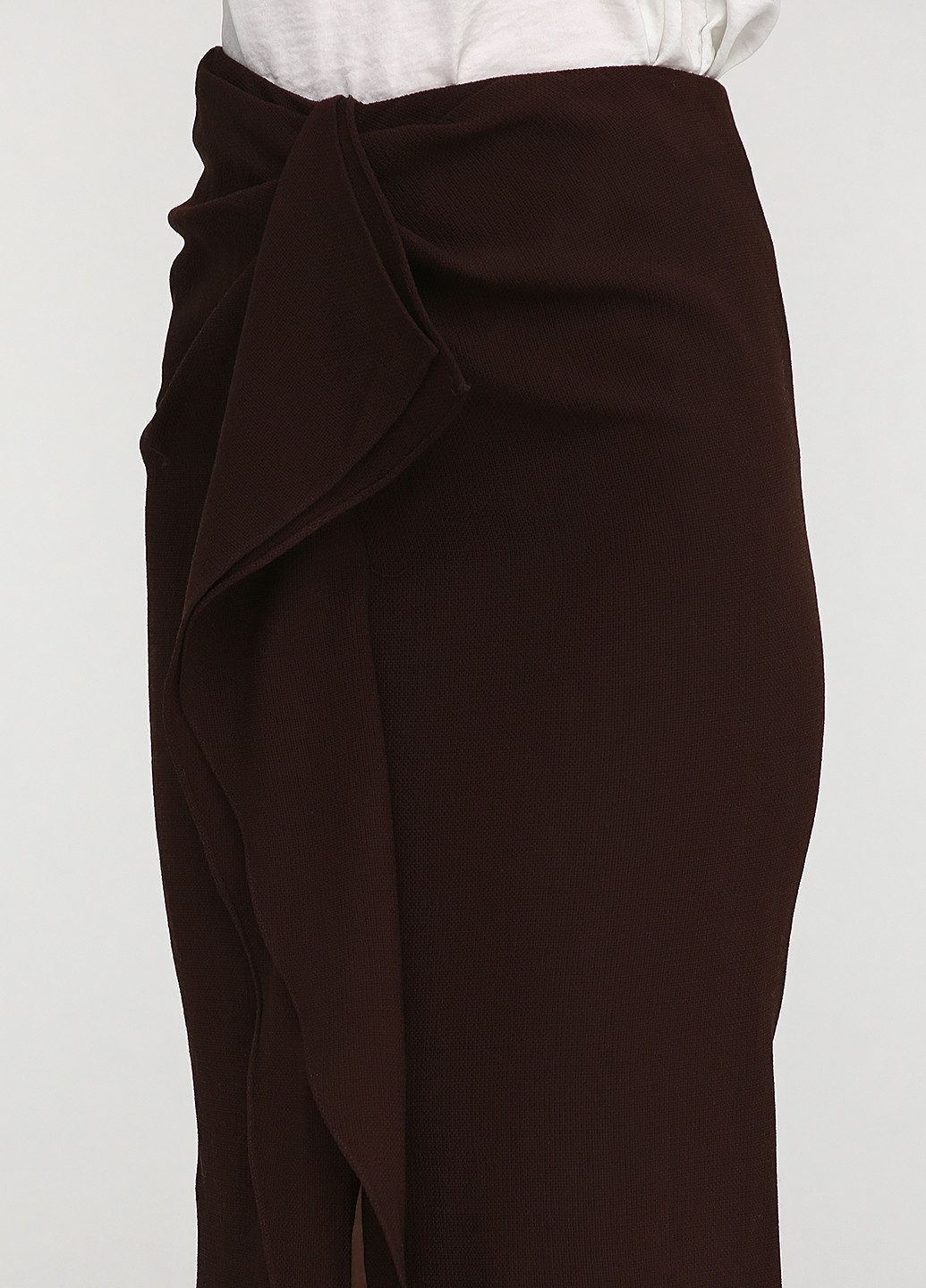 Темно-коричневая кэжуал однотонная юбка Ralph Lauren миди