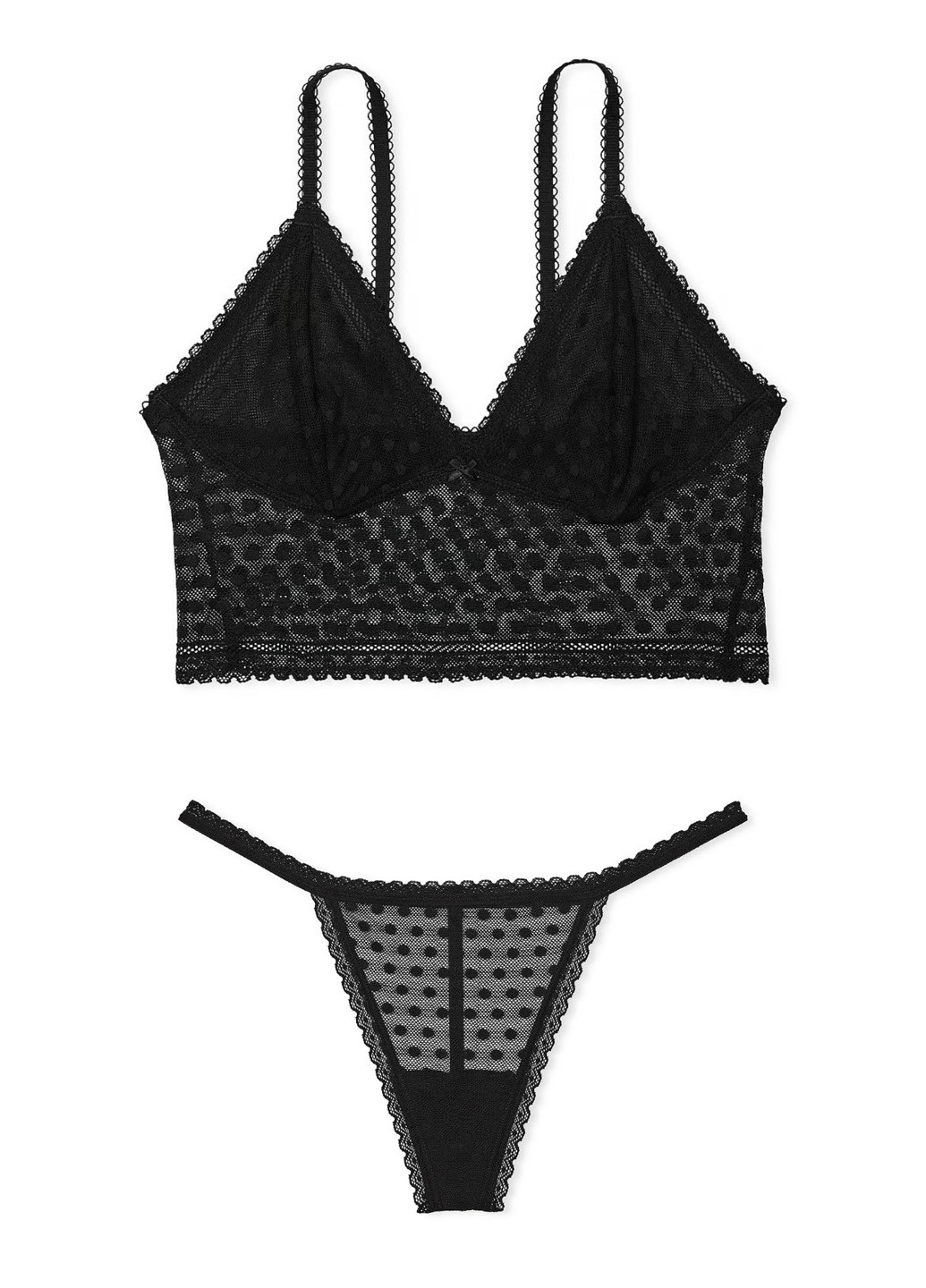 Черный демисезонный комплект (бюстгальтер, трусики) Victoria's Secret