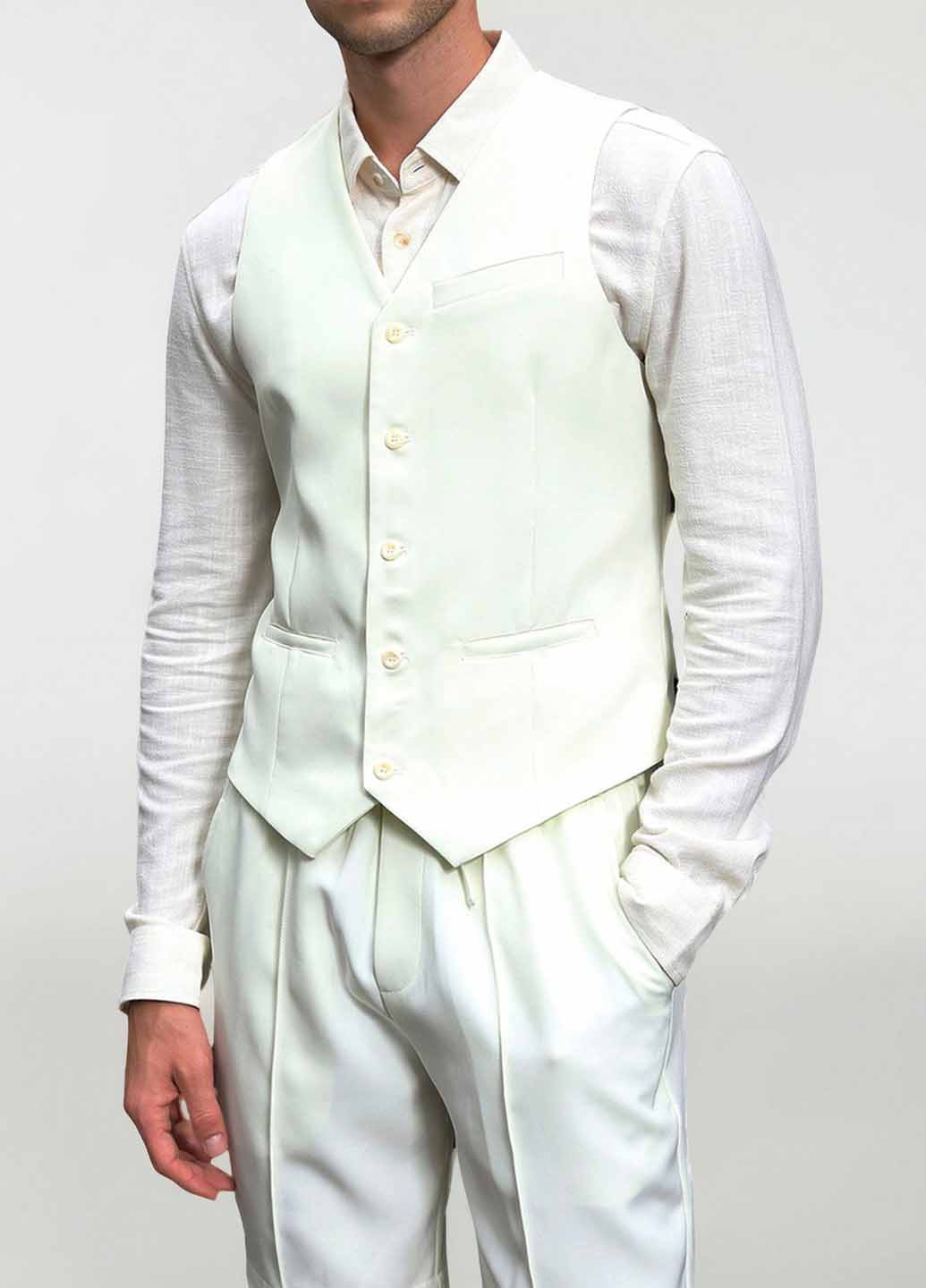 Белый летний костюм (жилет, шорты) с шортами SHEIN