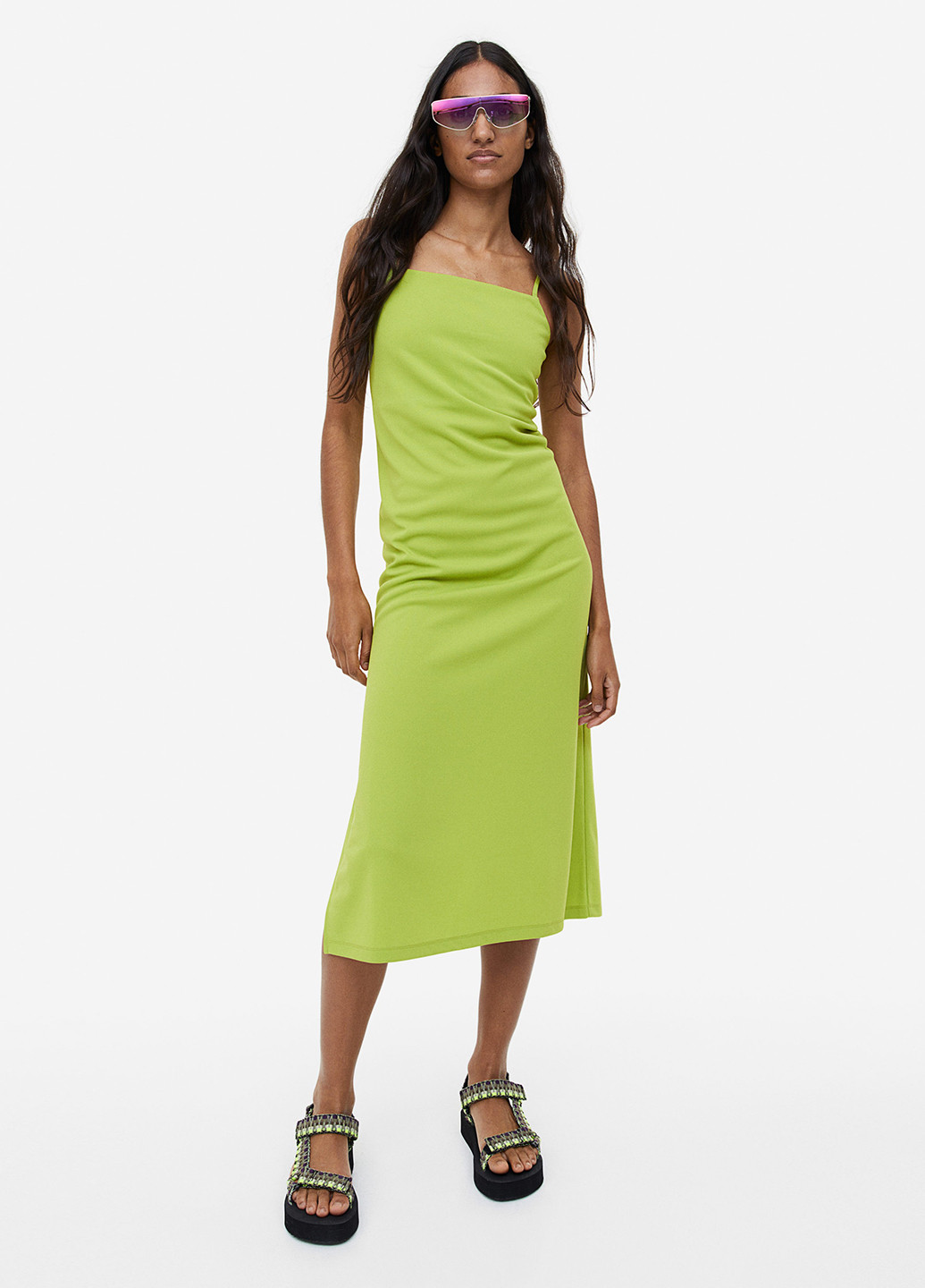 Салатова кежуал сукня сукня-комбінація H&M однотонна