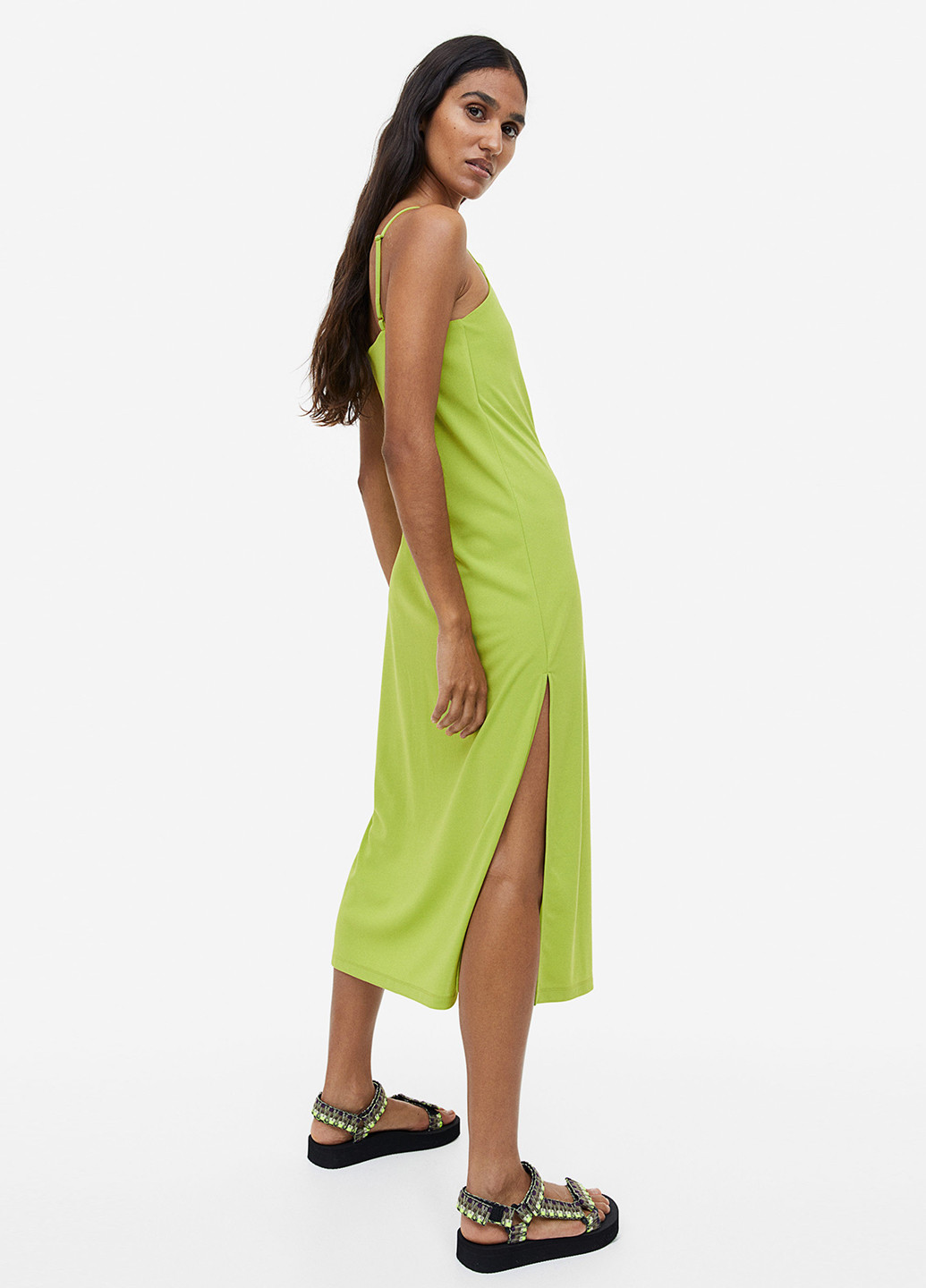 Салатова кежуал сукня сукня-комбінація H&M однотонна