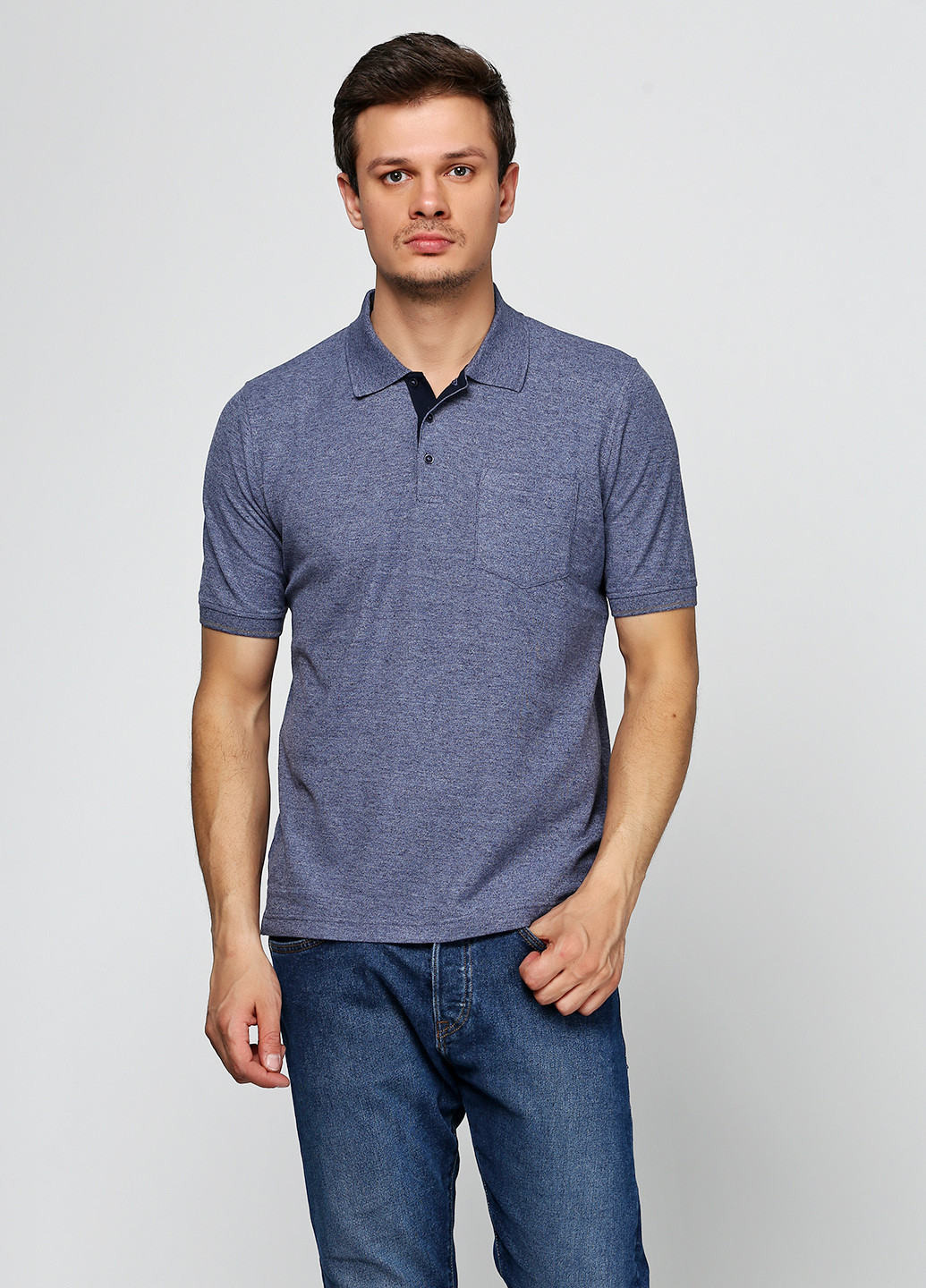 футболка-поло для мужчин Clipper меланжевая