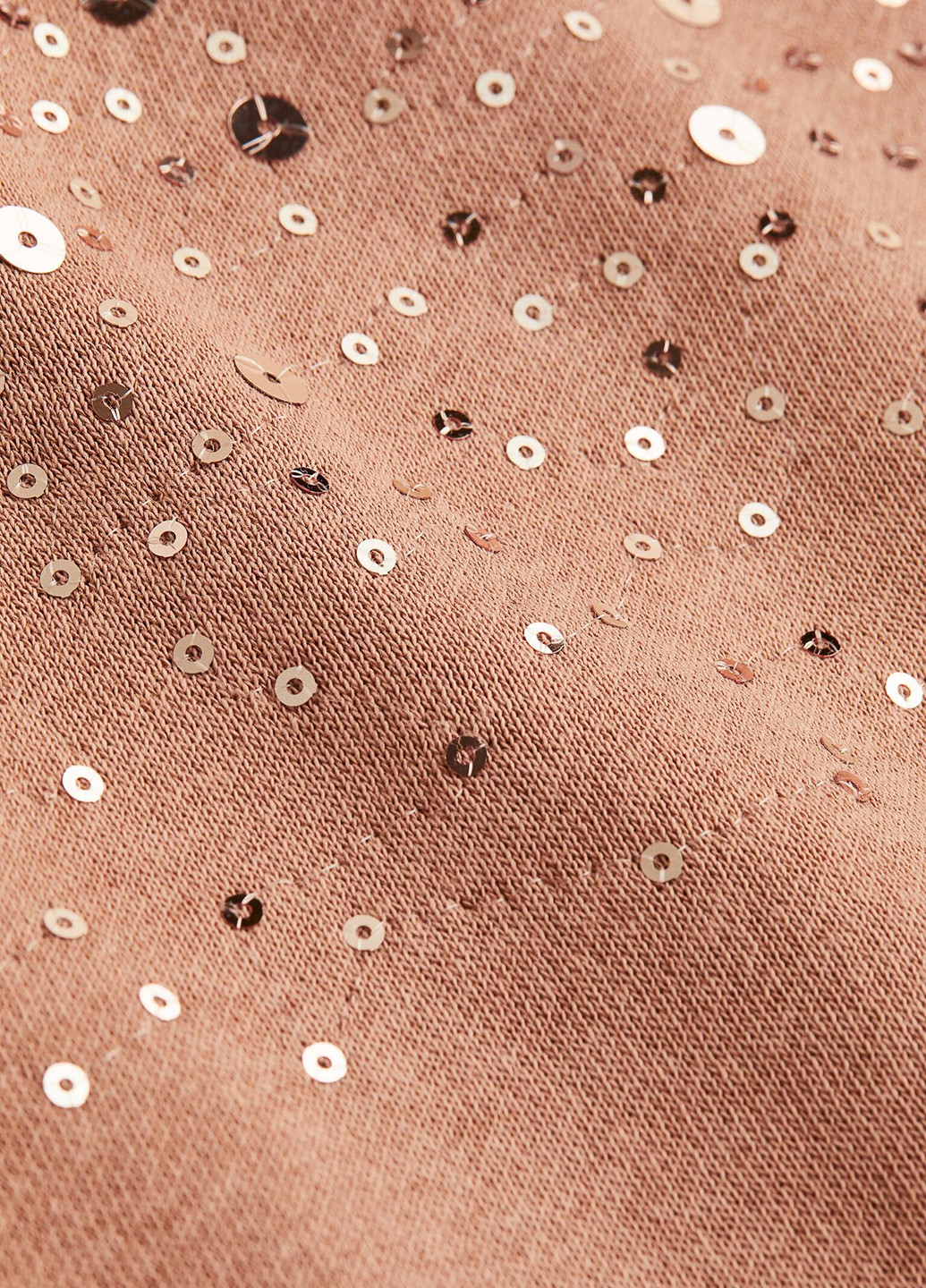 H&M світшот однотонний світло-коричневий святковий бавовна, трикотаж з начосом