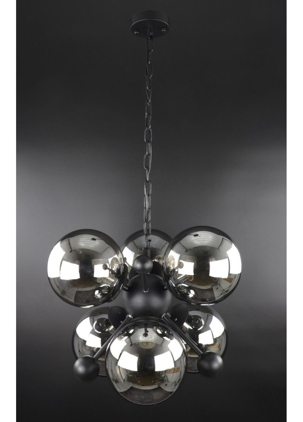 Люстра підвісна стельова в стилі LOFT (лофт) 0666/6-gr Чорний 50х48х48 см. Sunnysky (253627785)