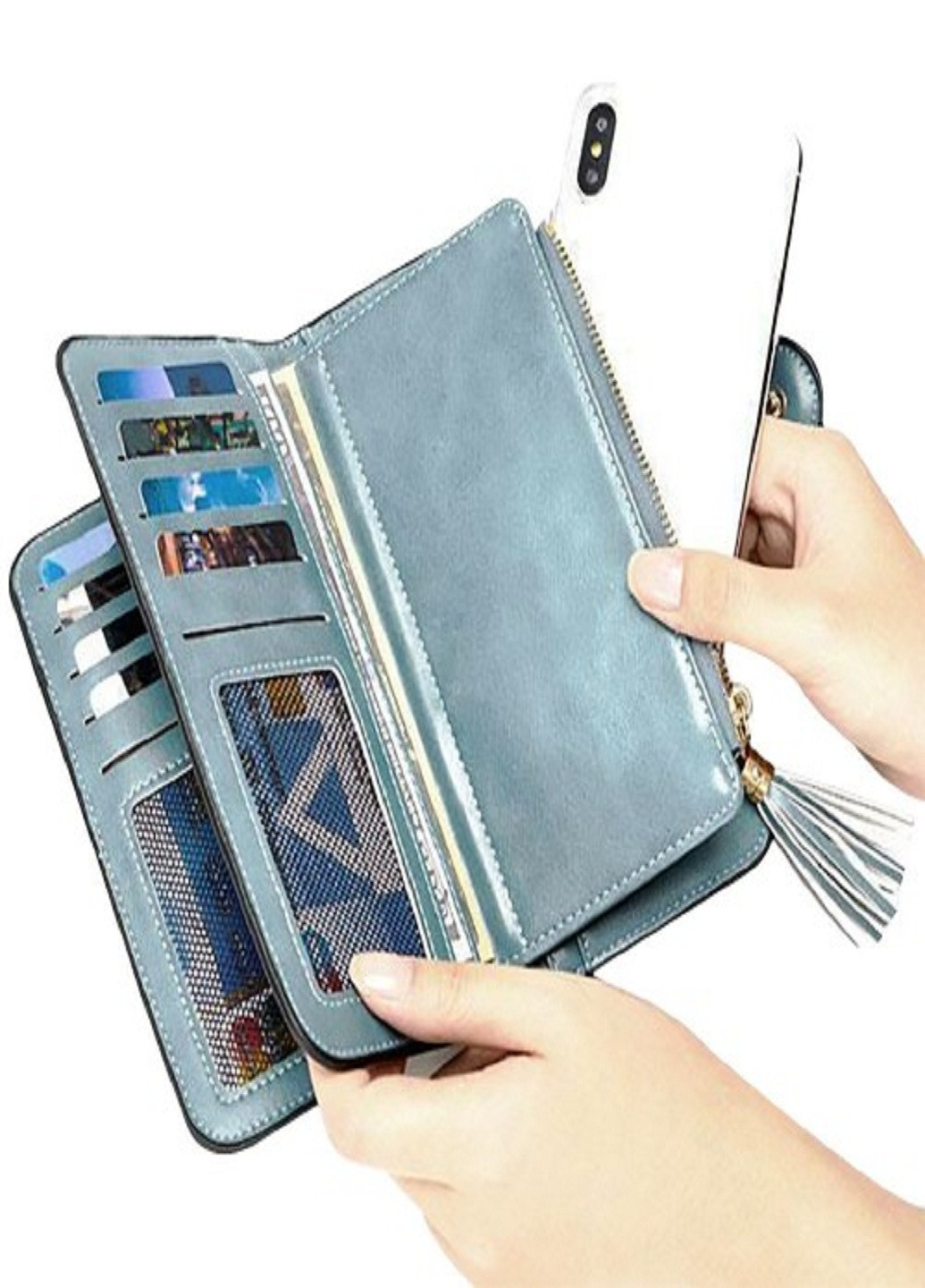 Стильный и вместительный женский кошелёк портмоне Forever 2341 Голубой Baellerry (253932396)