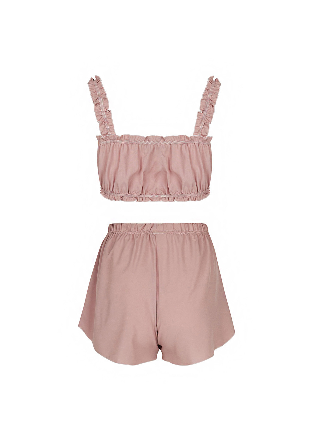 Розово-коричневый демисезонный комплект (топ, шорты) Fleri