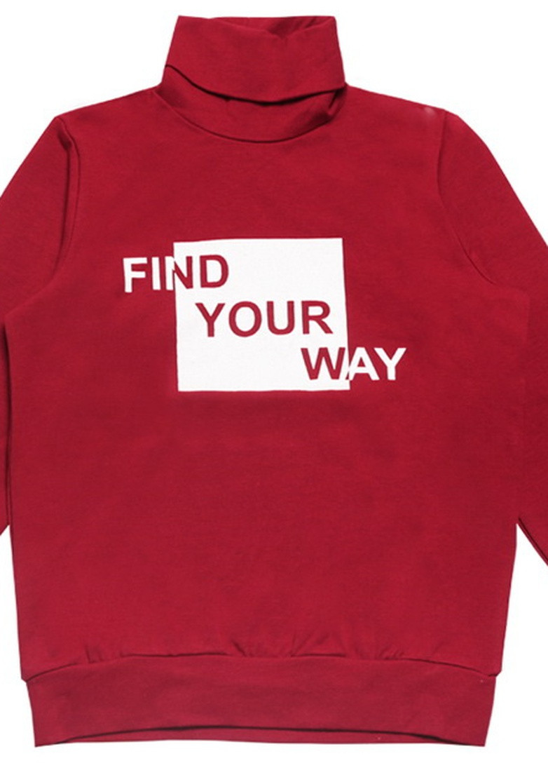 Красный демисезонный детский свитер для мальчика sv-19-35-1 *надписи* Габби