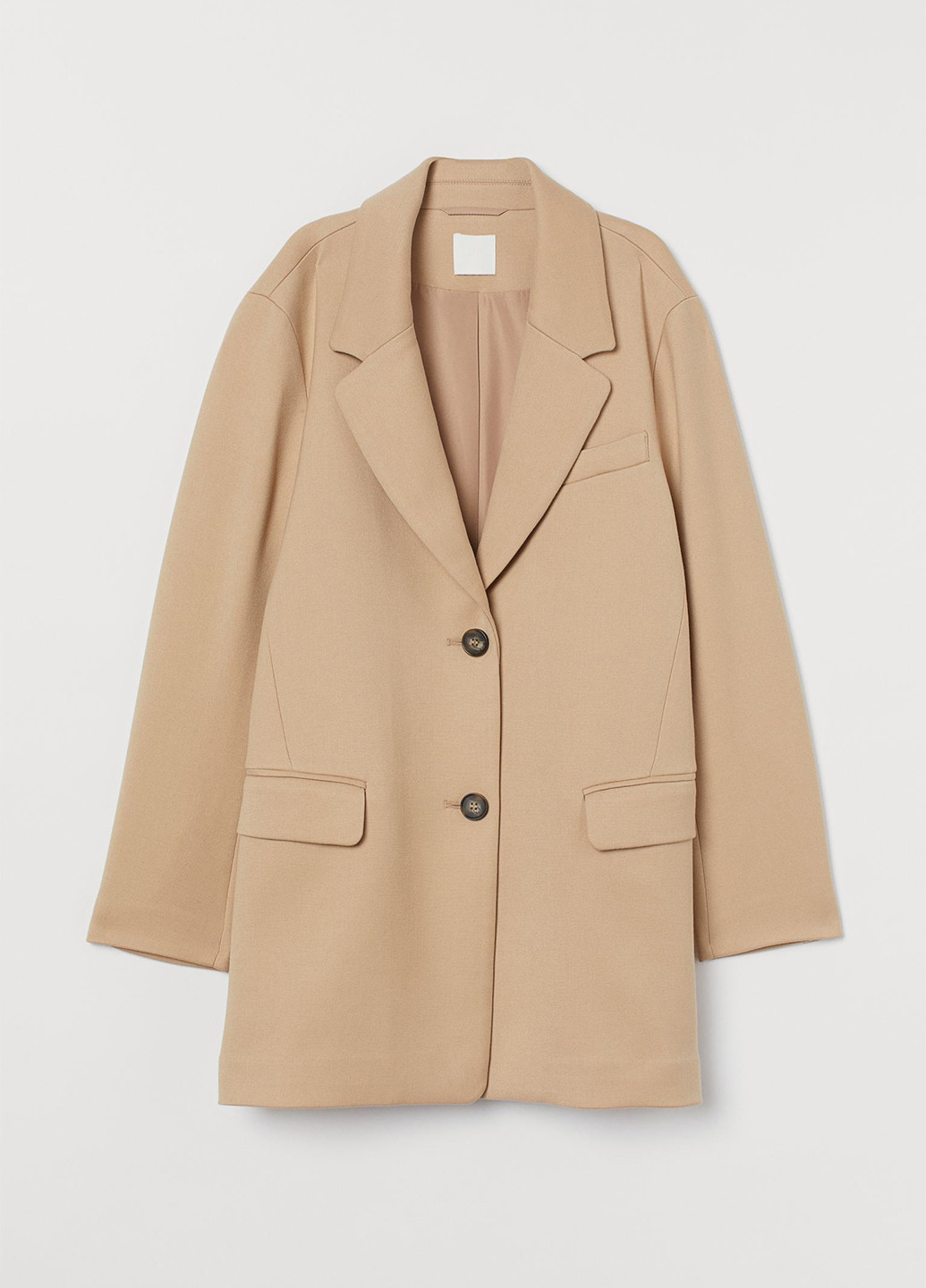 Бежевое демисезонное Пальто вкорочене однобортное H&M