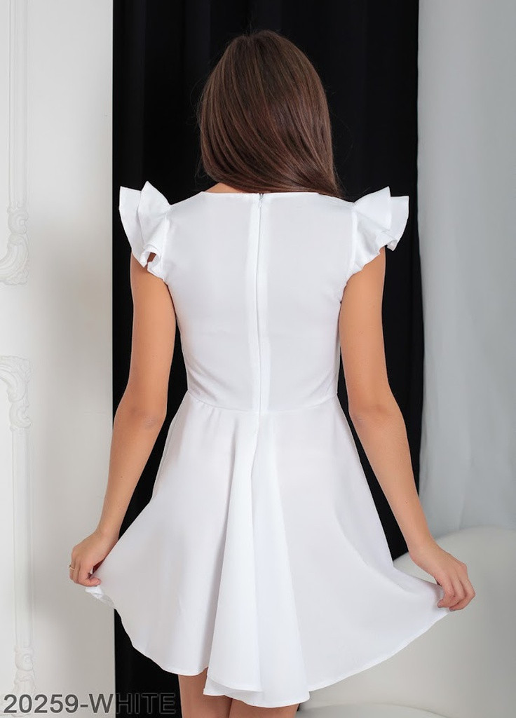 Белое кэжуал романтичное кукольное платье с рукавами воланами impala белый Podium однотонное